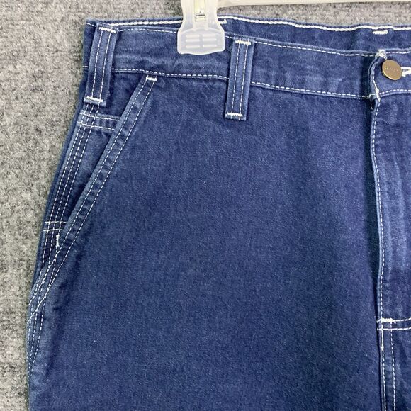 Carhartt Jeans Men 34x30 Dark Wash Carpenter Cotton Dungaree Fit Denim Workwear - Picture 4 of 12